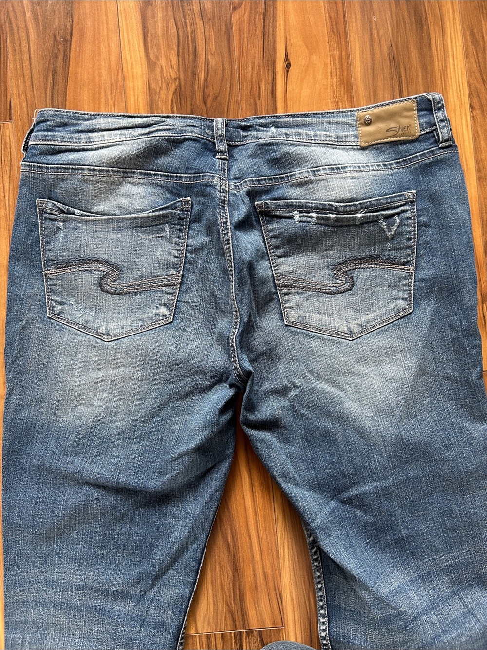 Silver Boyfriend Distressed Capri Jeans - Picture 7 of 9